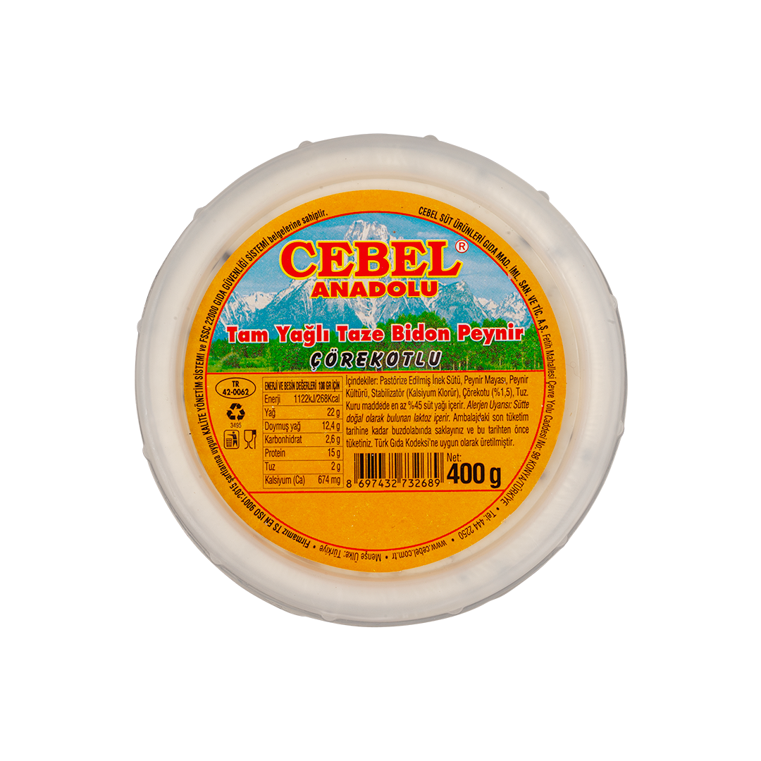 Tam Yağlı Çörekotlu Bidon Tulum Peynir 400 gr